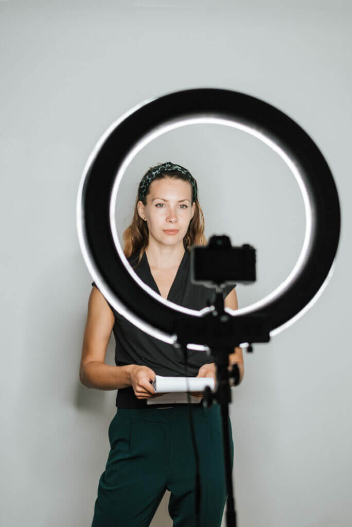 A Picture of A Woman Making Promotional Video Production