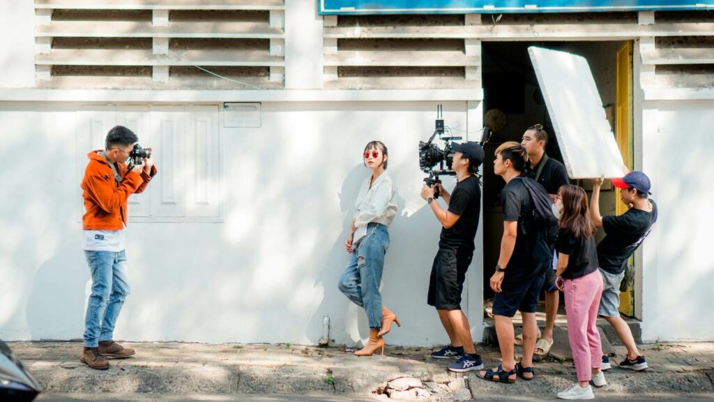 On-location shooting scenes by a Malaysian production company